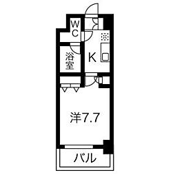 Soleilcort桜本町 1Kの間取図画像