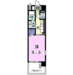 アンシャンテ 1Kの間取図画像