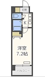 エスリード三宮 1Kの間取図画像