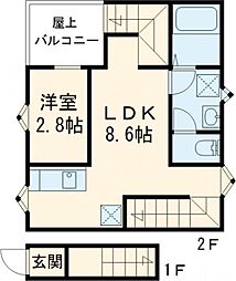 K-idal八女A 1LDKの間取図画像