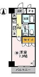 グリーンフィール大宮 6階1Kの間取り