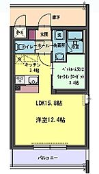 コルトーナ壱番館 1SKの間取図画像