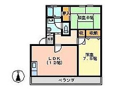 メゾンアフェクション 2LDKの間取図画像