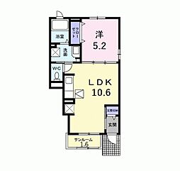 クイーンハウス 1LDKの間取図画像