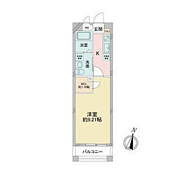 GRAN DUKE SUZUKA 1階1Kの間取り