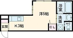 ピース・ラ・ヴェスタ ワンルームの間取図画像