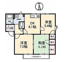 フレグランス恩田 3DKの間取図画像