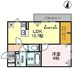 アリエッタ 1LDKの間取図画像