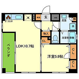シェーンブルン 1LDKの間取図画像