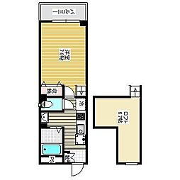 ピア中通 1Kの間取図画像