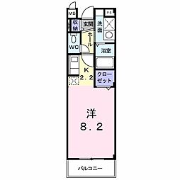 ジェルメ ワンルームの間取図画像