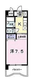 エミネンス高砂 1Kの間取図画像