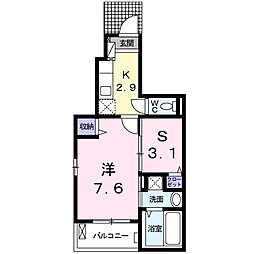 セラーノ 1Kの間取図画像