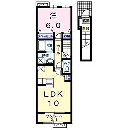 グリーンビレッジ4 1LDKの間取図画像