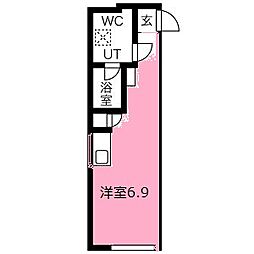 Pre cher 浄心(プリシェールじょうしん) 1階1Kの間取り
