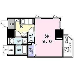 グラン　ヒルズ　西新宿 3階1Kの間取り