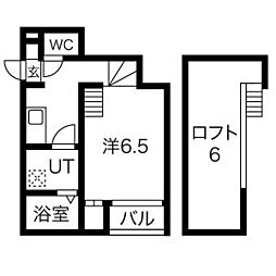 i-smart 1 2階1Kの間取り