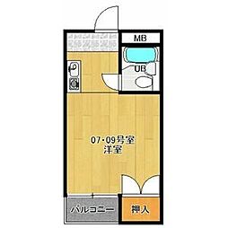 パール熱田 ワンルームの間取図画像