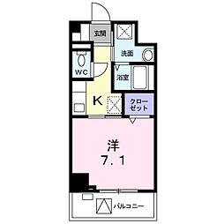 ゴールドリーフ 3階1Kの間取り