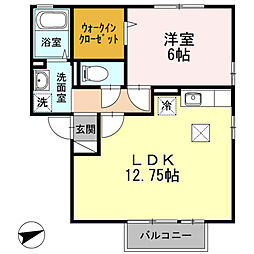 グランペール1 1LDKの間取図画像