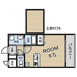 ライジングコート名古屋駅前東 11階ワンルームの間取り
