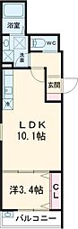 エフスタイル浜寺石津町西3号館 1LDKの間取図画像