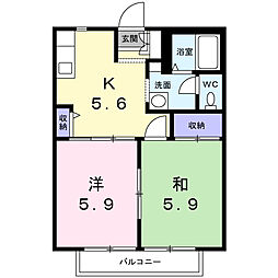 パティオ-1 2Kの間取図画像