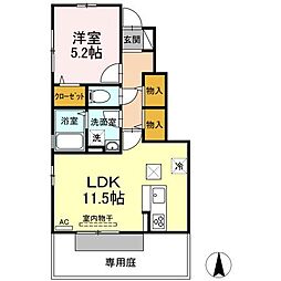 ハーベストデュオ 1LDKの間取図画像
