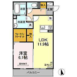 セジュールゼロファースト 1LDKの間取図画像