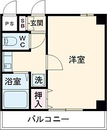 トレイズ2 1Kの間取図画像