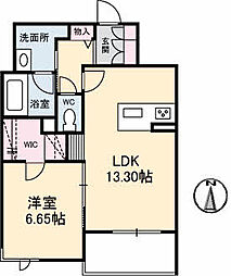 シャーメゾンアリシア 1LDKの間取図画像