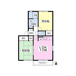 ロイヤルプラザA 2LDKの間取図画像