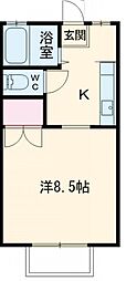 コーポパンタシア 1Kの間取図画像