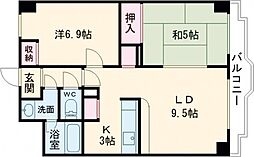 ケントパレス函館 2LDKの間取図画像