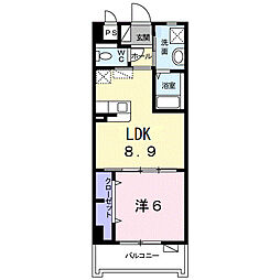 コーポＹＡＫＡゆちばな 1階1LDKの間取り