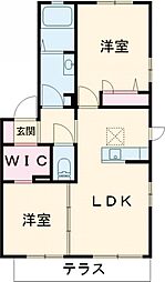 メゾン萩原 2LDKの間取図画像