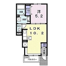 フレマリール吉島 1階1LDKの間取り