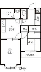 スタジオ足利 2Kの間取図画像