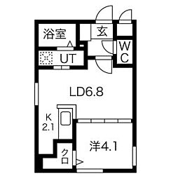 Relate菊水 3階1LDKの間取り