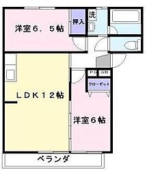 JR東海道・山陽本線 河瀬駅 徒歩5分の賃貸マンション 1階2LDKの間取り