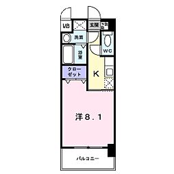 サンシャインＫＡＷＡＯＫＡ 3階1Kの間取り