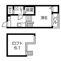 ウエストゼロ 1階1Kの間取り