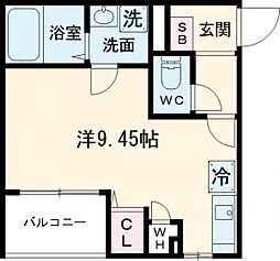 アート鶴見 1Kの間取図画像