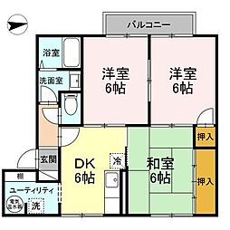 TRICOSAサイトウ 3DKの間取図画像