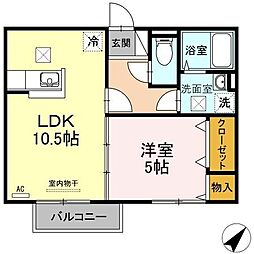 プライムプレサージ 1LDKの間取図画像