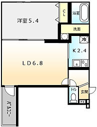 フジパレス堺東雲3番館 1LDKの間取図画像