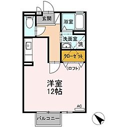 エス・ブロード 2階ワンルームの間取り