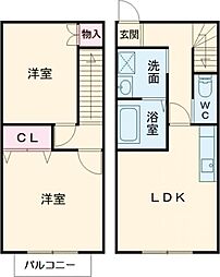 メゾンサカイ 2LDKの間取図画像
