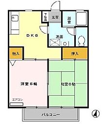 グレイス・パル2 2DKの間取図画像