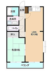 JR舞鶴線 西舞鶴駅 バス11分 清道下車 徒歩5分の賃貸マンション 1階1LDKの間取り